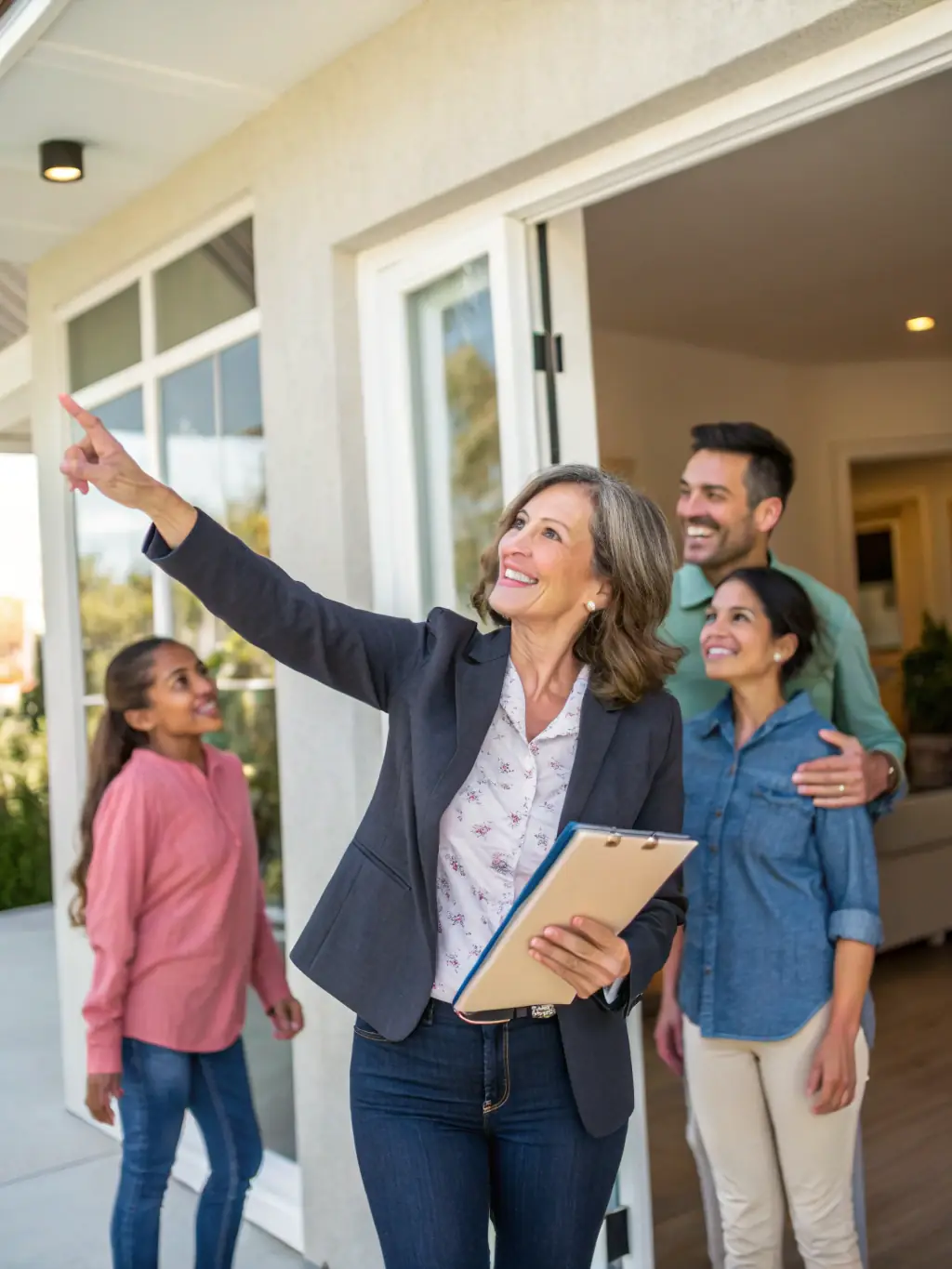 A friendly Ark Valley Homes representative conducting a brief walkthrough of a property with a homeowner, highlighting the no-pressure and respectful nature of the consultation.